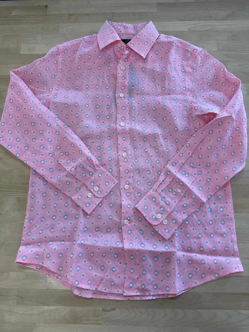 Club Room Men's Quincy Medallion-Print Linen Shirt