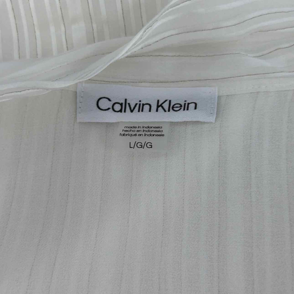 Calvin Klein Women's Tie-Neck Sleeveless Blouse - Cream
