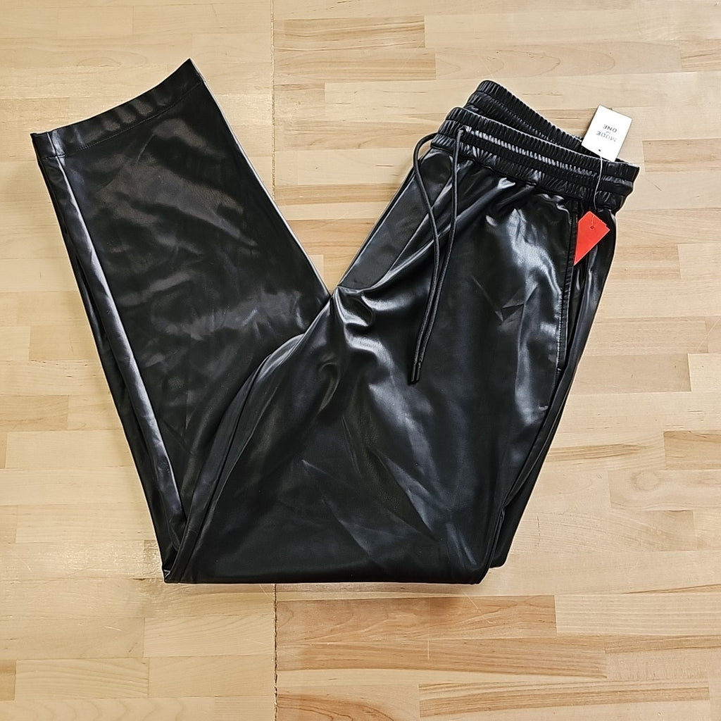 Mode of One Men's Relaxed-Fit Faux-Leather Pull-on Pants
