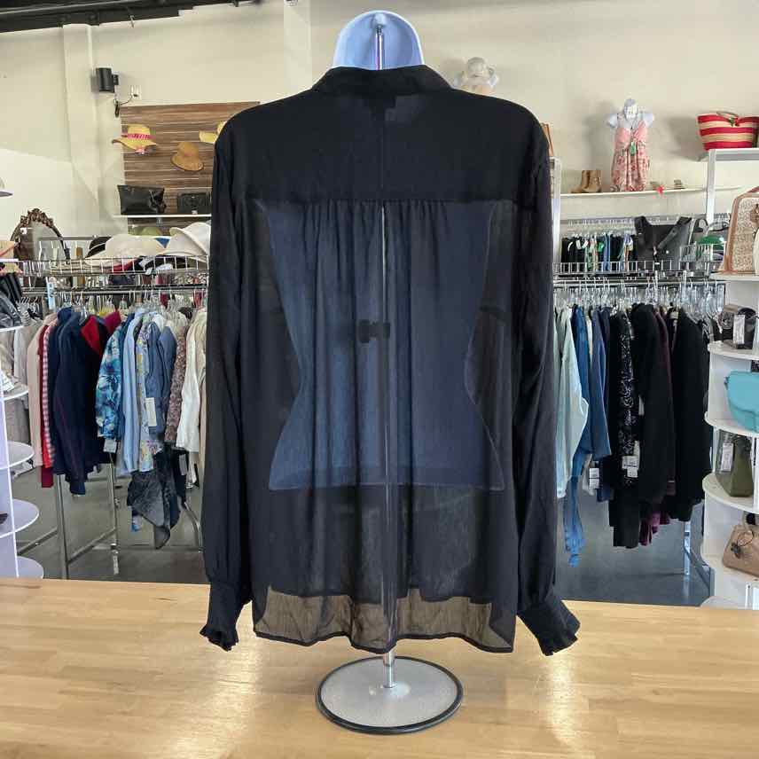 Torrid Size L Black Sheer Preloved Blouse LS