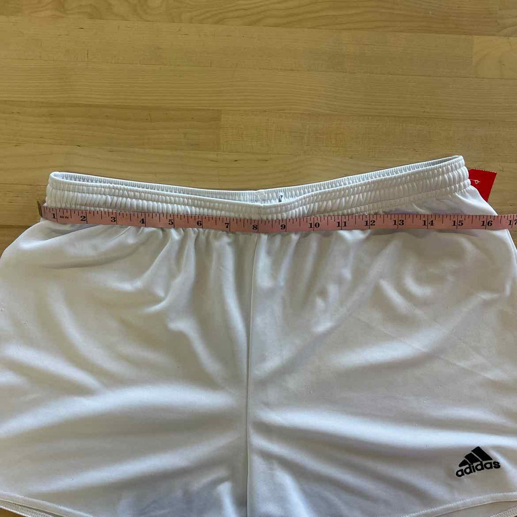 Adidas Size L White Used Athletic Shorts