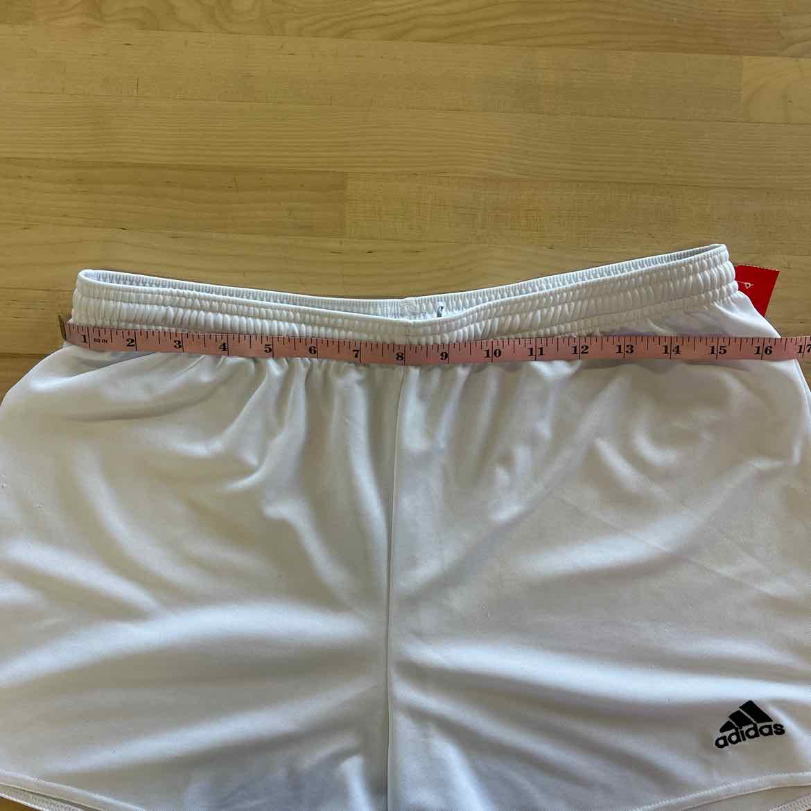 Adidas Size L White Used Athletic Shorts