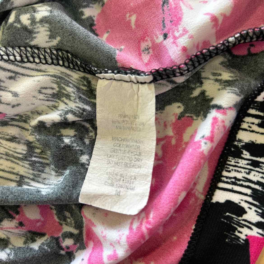 Susan Lawrence Size M Black/Pink Polyester Spandex Preloved Blouse SS