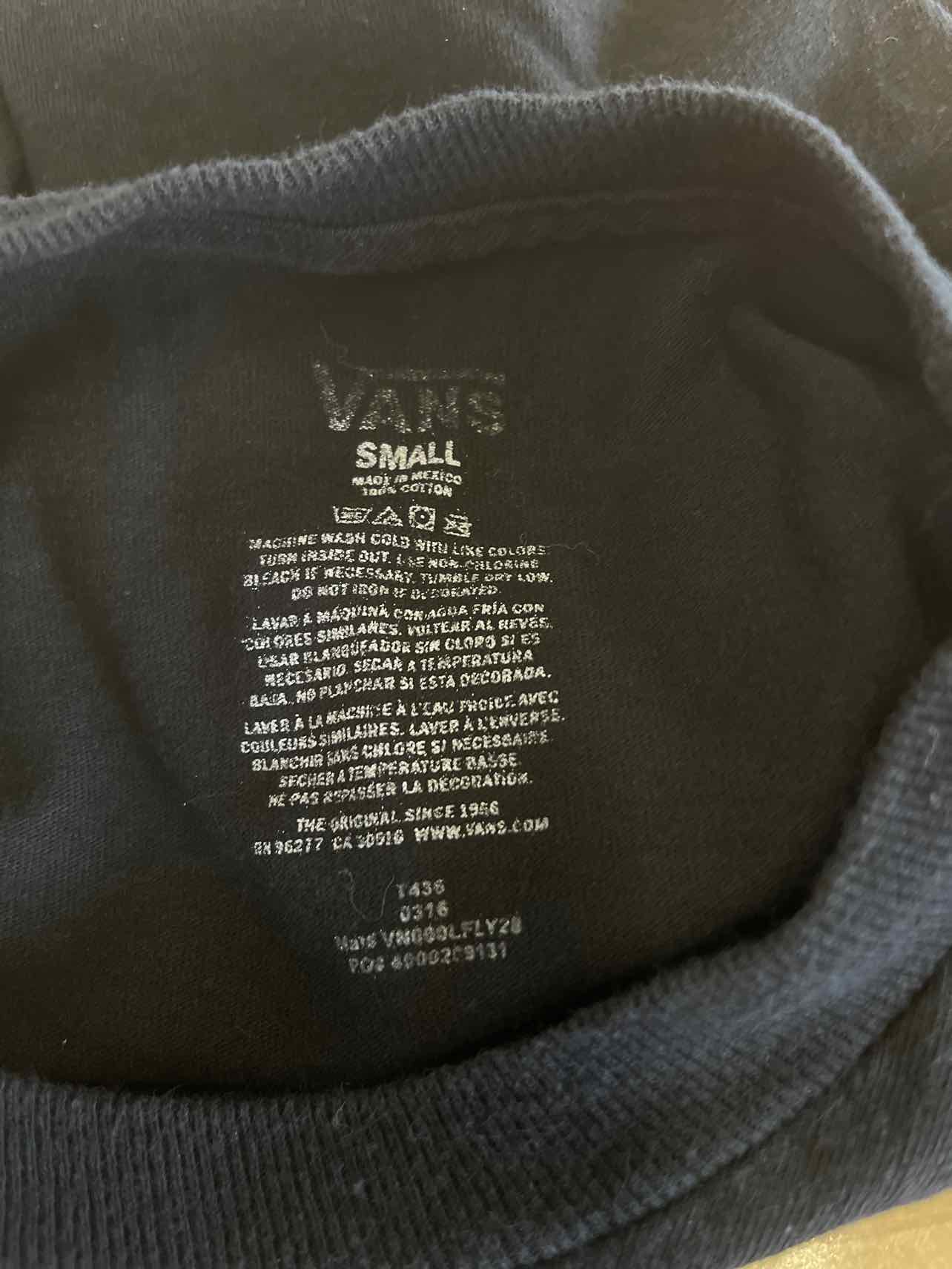 Vans Size S Black Preloved T-Shirt SS
