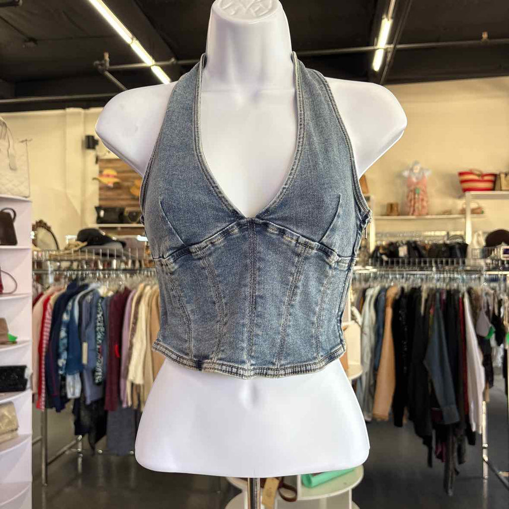 Garage Size S Blue Denim Preloved Halter