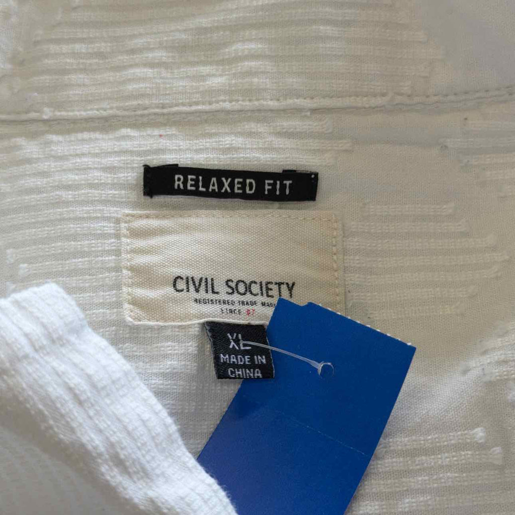 Civil Society Size XL White Preloved MENS Button Down Shirt