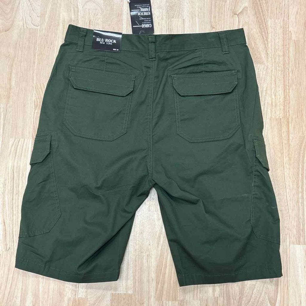 Blu Rock Men's Cotton Flex-Stretch Cargo Shorts - Olive