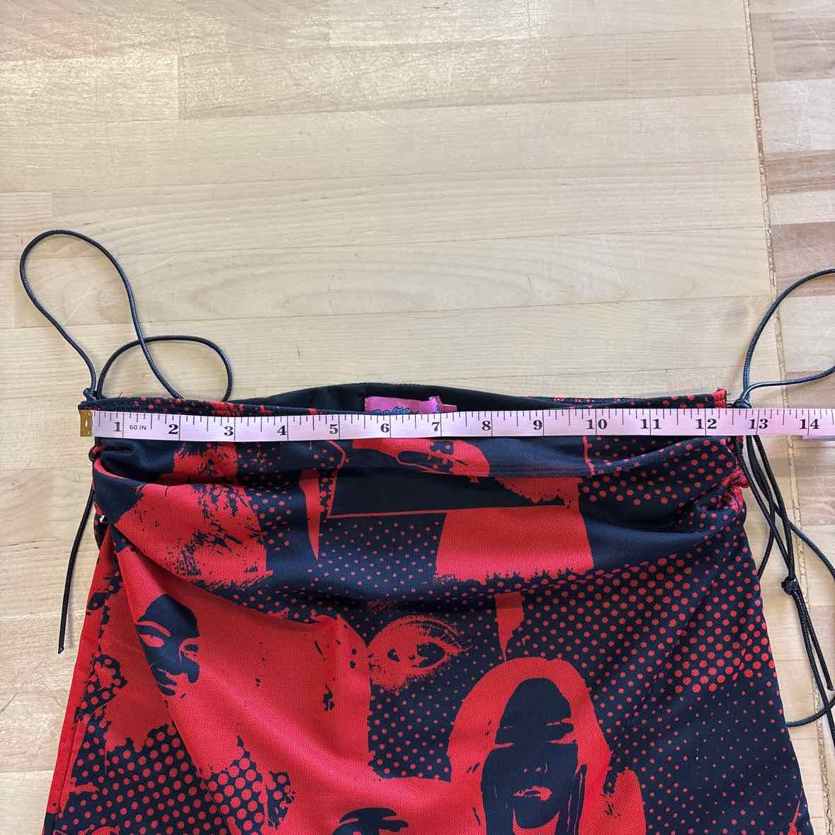 Edikted Size M Black/Red Mesh Preloved Skirt
