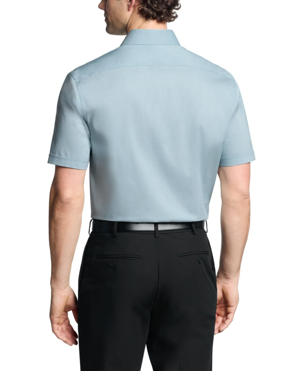 Van Huesen Men's Size XS Soft Teal Green Flex Collar Slim Fit Dress Shirt