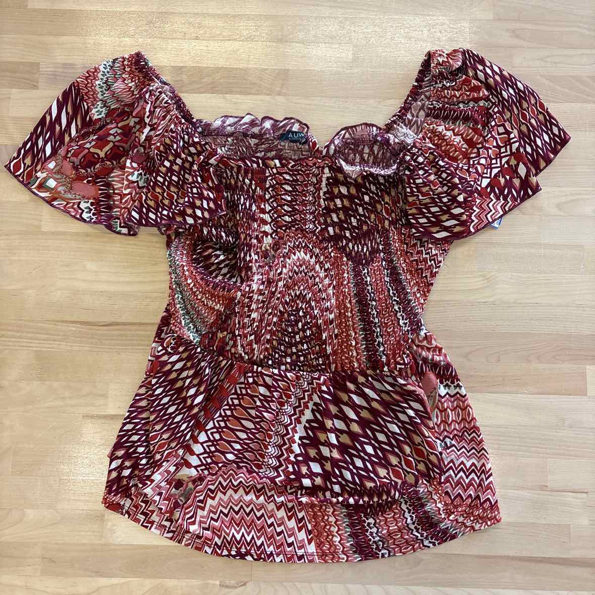 A.U.W. Size XL Red Blouse
