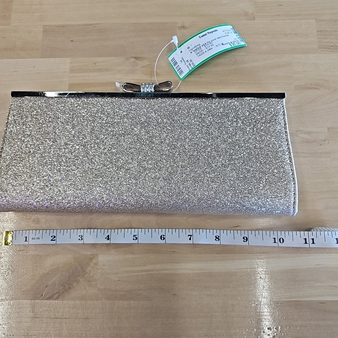 I.n.c. International Concepts Carolyn Glitter Clutch- Gold/Silver