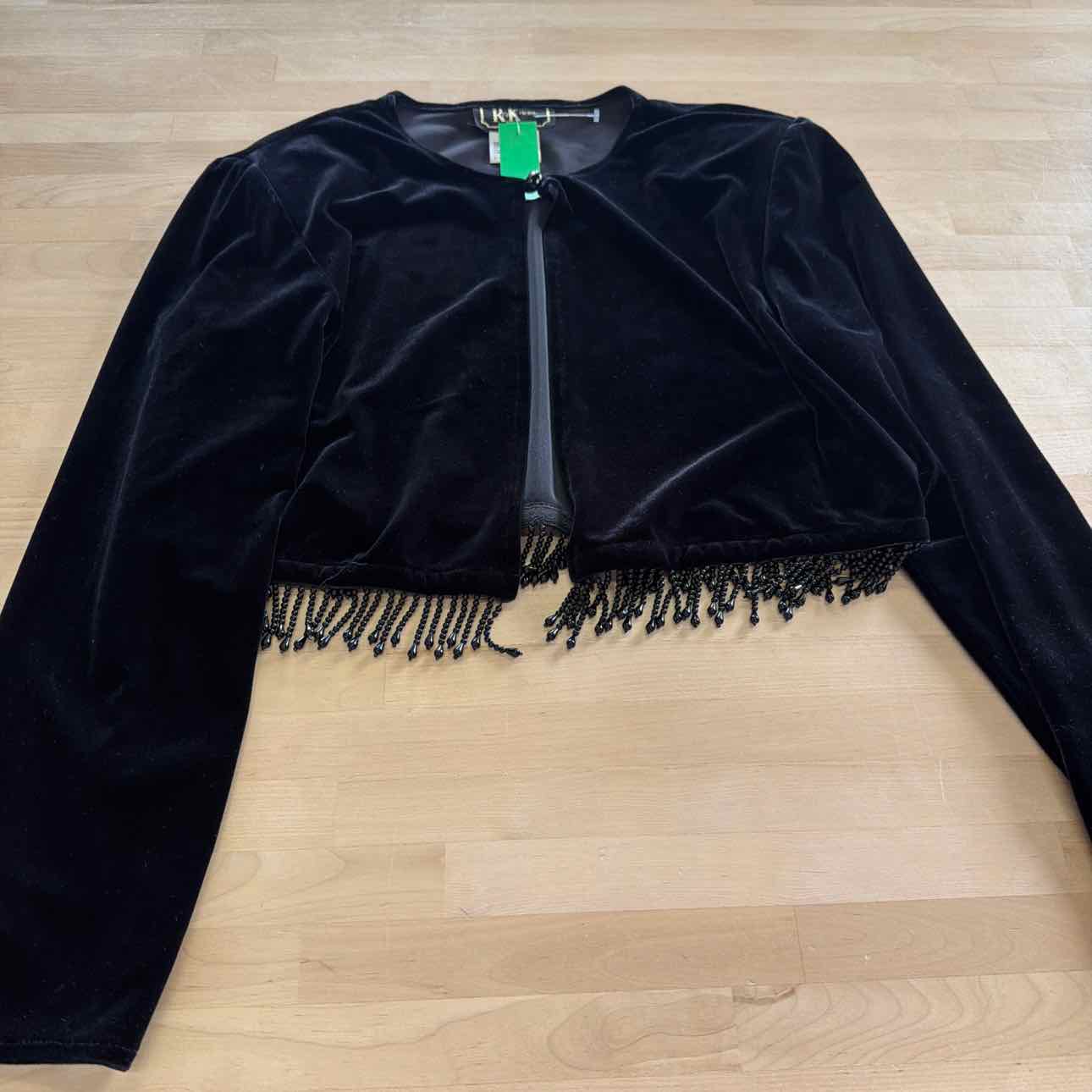 R&K Size 14 Black Velvet Preloved Jacket