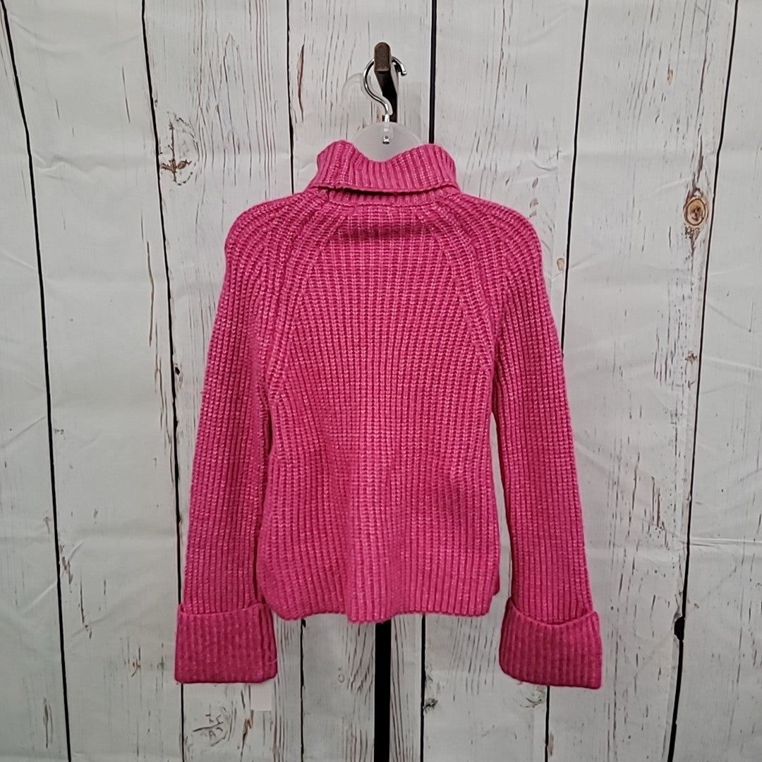 ultra flirt Size M Juniors' Ribbed Turtleneck Sweater - Pink Peacock NWT