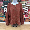 Flower & Feather Size L Brick orange & white Knit Knit Top