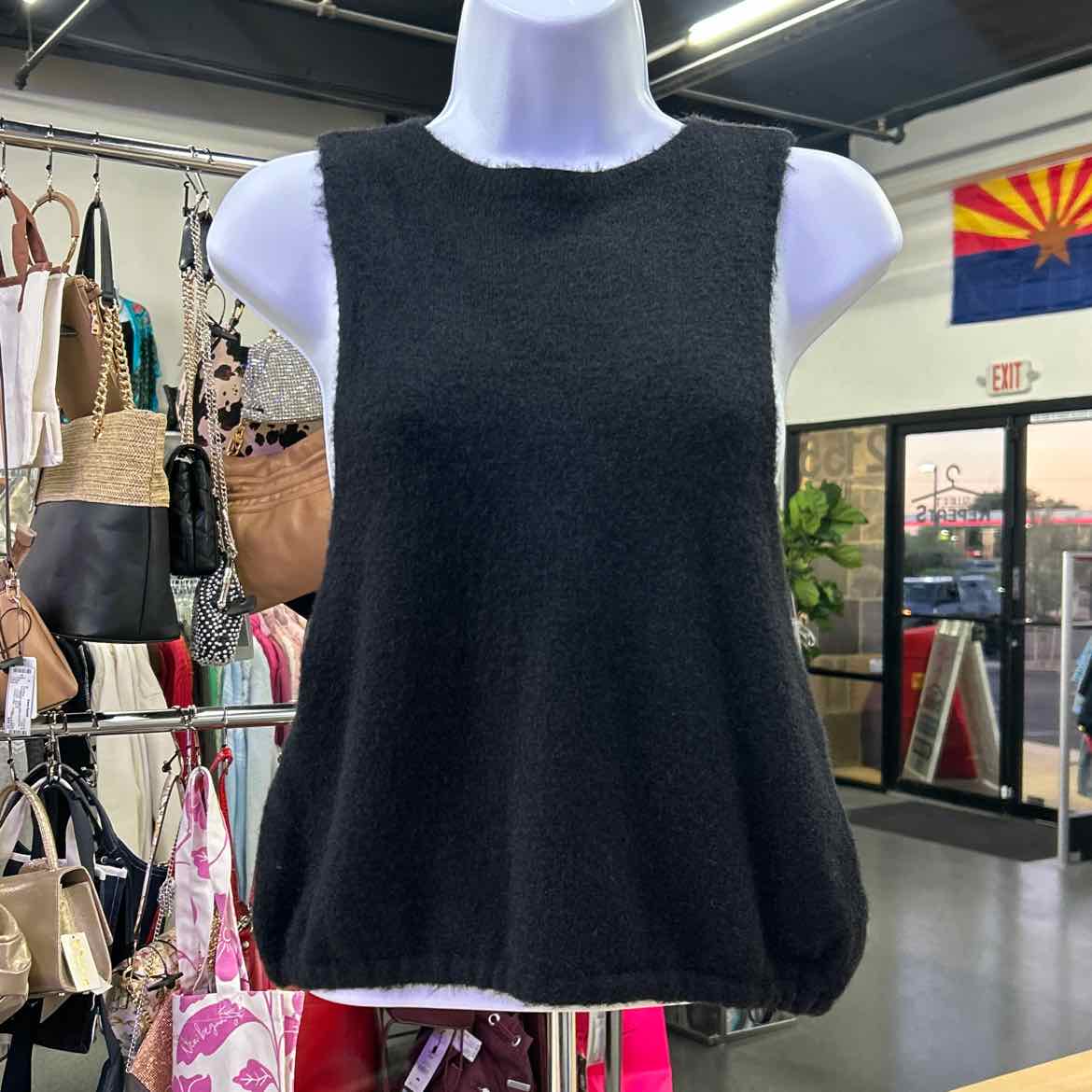 Free People Size M Black Fuzzy Tank