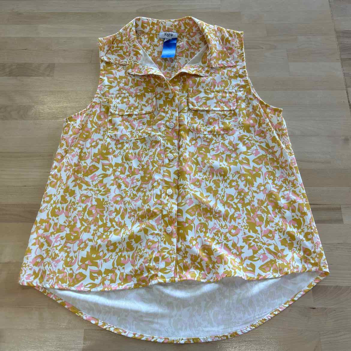 Fate Size S Yellow Button Down Shirt