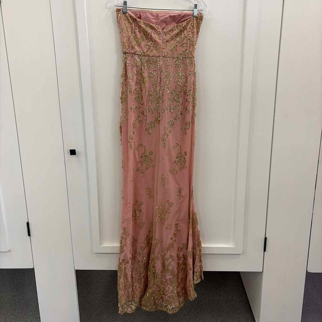 a.drea Size M Pink Gold Sequined Preloved Formal Dress
