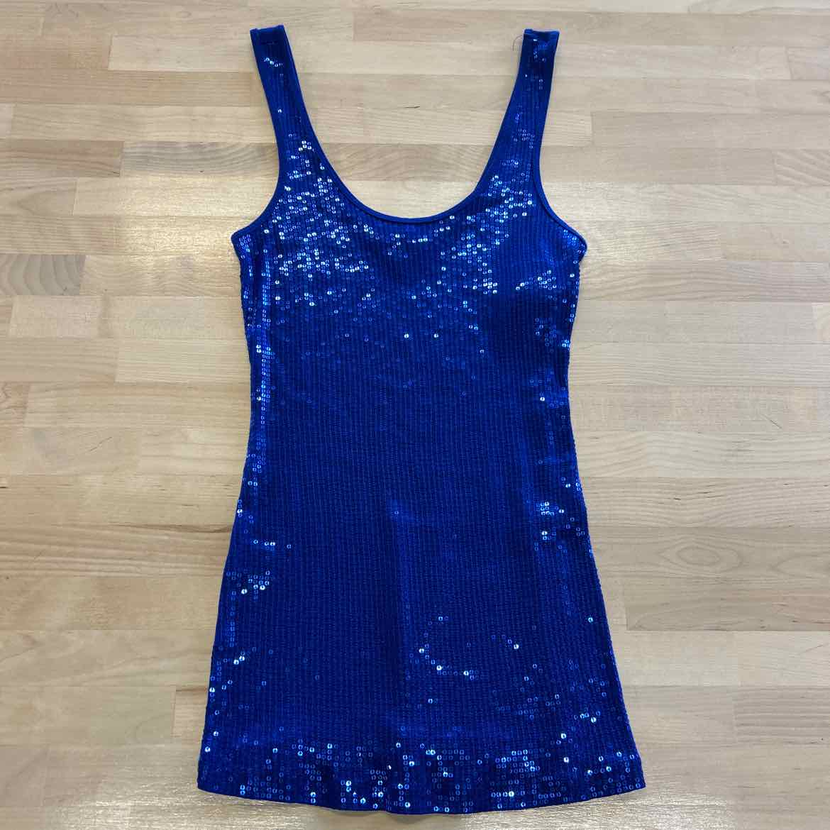 Express Size XS Blue Sequined Tank