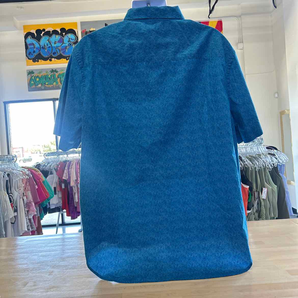 Perry Ellis Size 2X Blue Preloved Button Down SS