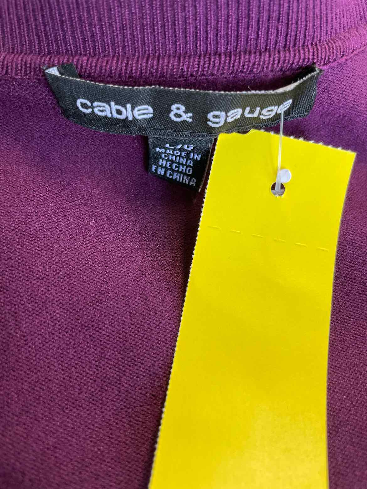 Cable & Gauge Size L Purple Cardigan