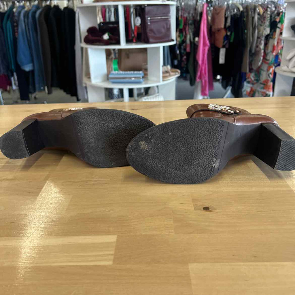 MarinaSeval Size 7.5 (38) Brown Leather Preloved Bootie