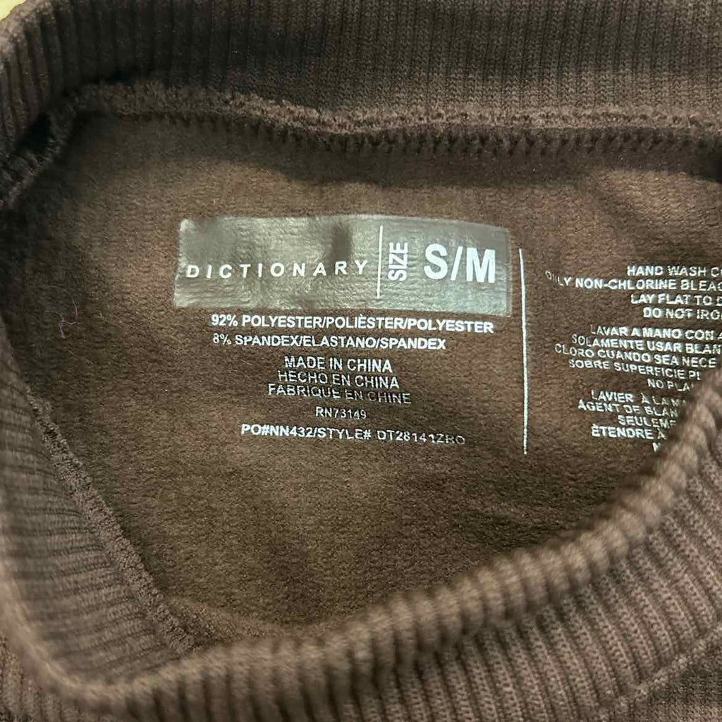 Dictionary Size S/M Brown Long Sleeve