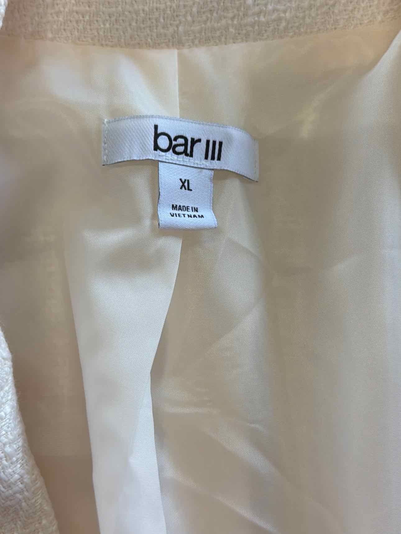 Bar III Size XL White Blazer