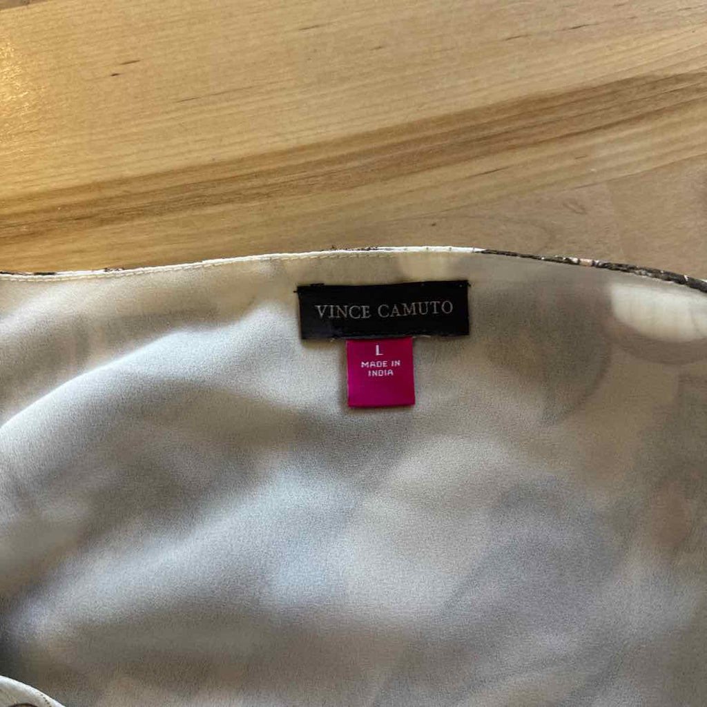 Vince Camuto Size L Brown Blouse