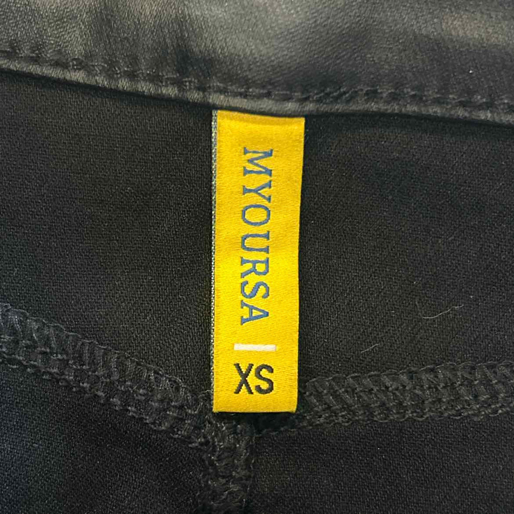 Myoursa Size XS Black Leather Preloved Skirt