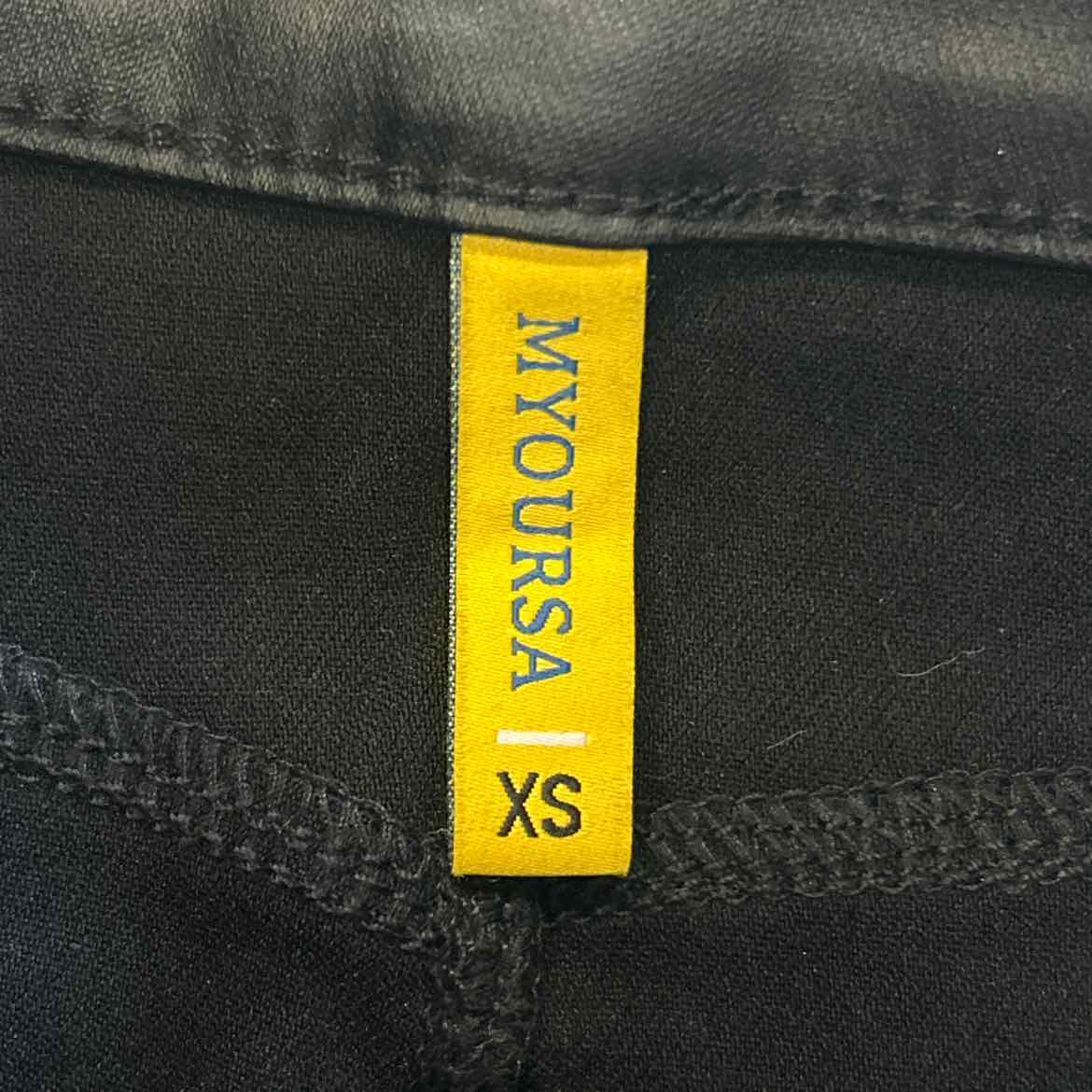 Myoursa Size XS Black Leather Preloved Skirt