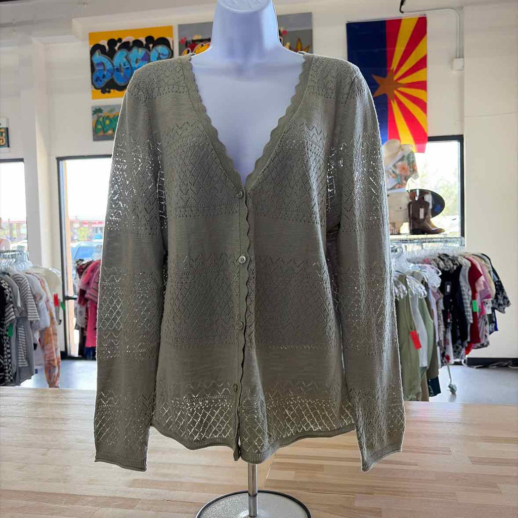 Frye Size L Green Preloved Cardigan