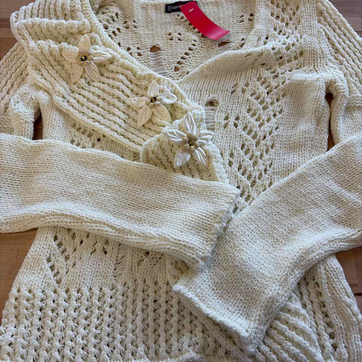 Hemer Size S/M White Knit Preloved Sweater