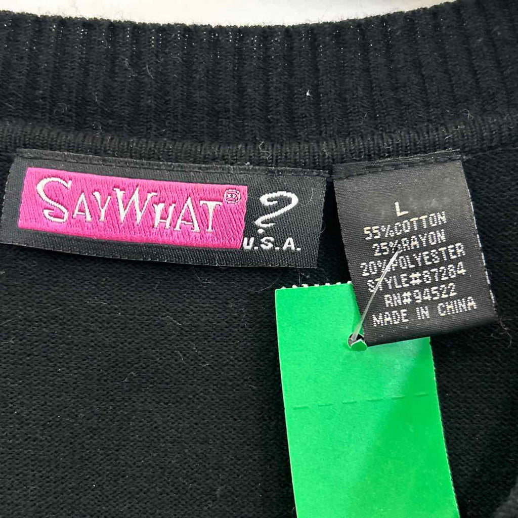 say what Size L Black Knit Preloved Dress