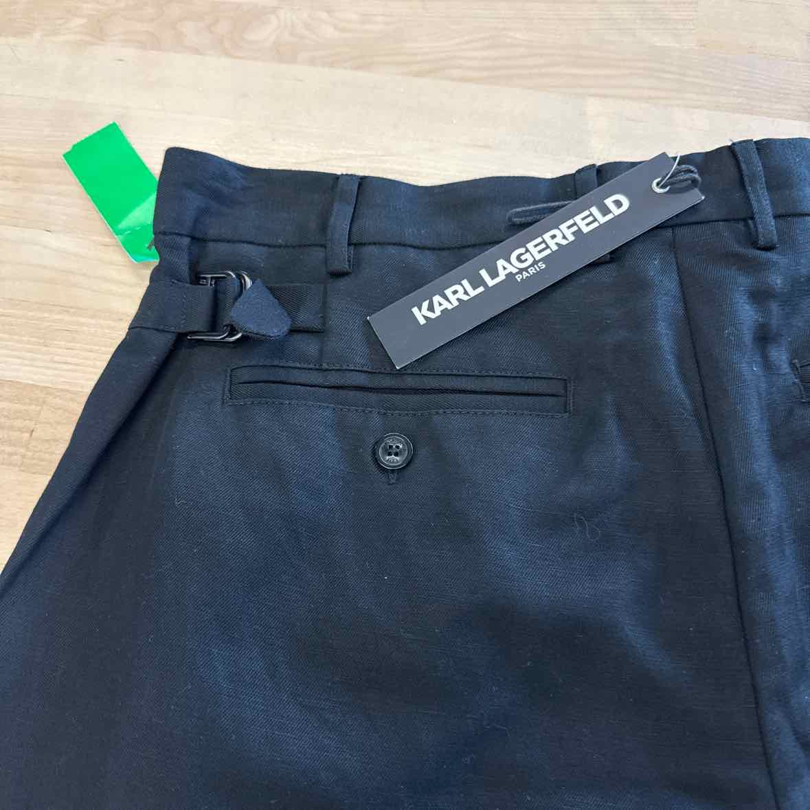 Karl Lagerfield Size 34x31 Black MENS Linen Blend Pants