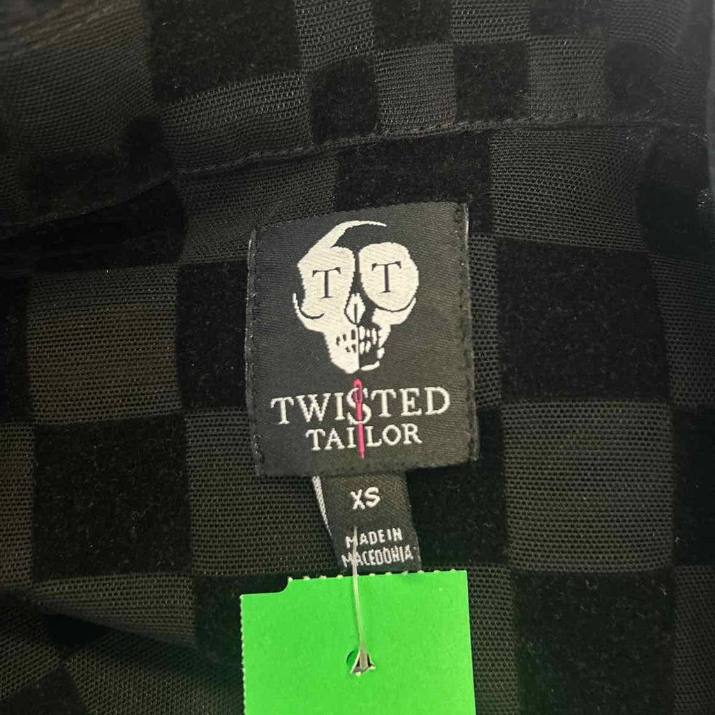 Twisted Tailor Size XS Black Preloved MENS Button Down Shirt