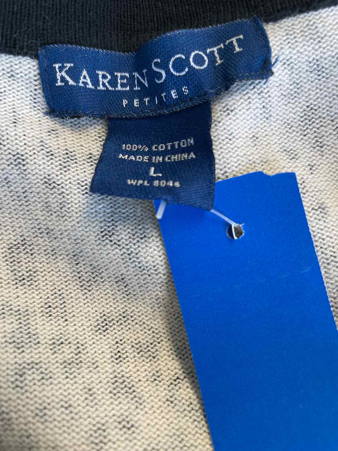 Karen Scott Size L Black & beige Cardigan