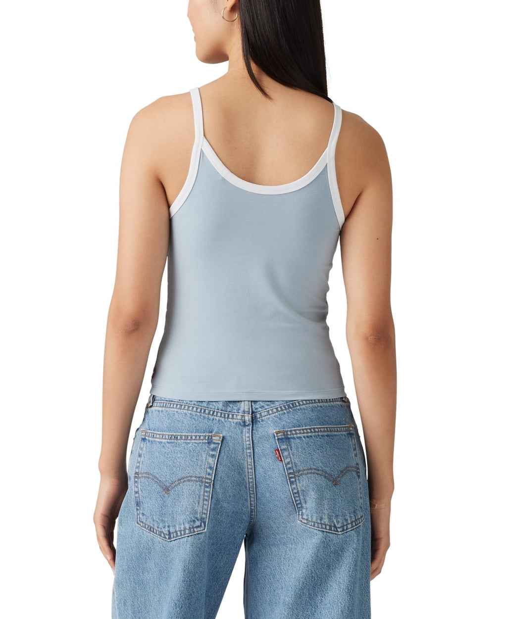 Levi's Size S Molly Tank Top - Festival Logo Dusty Blue/bright White