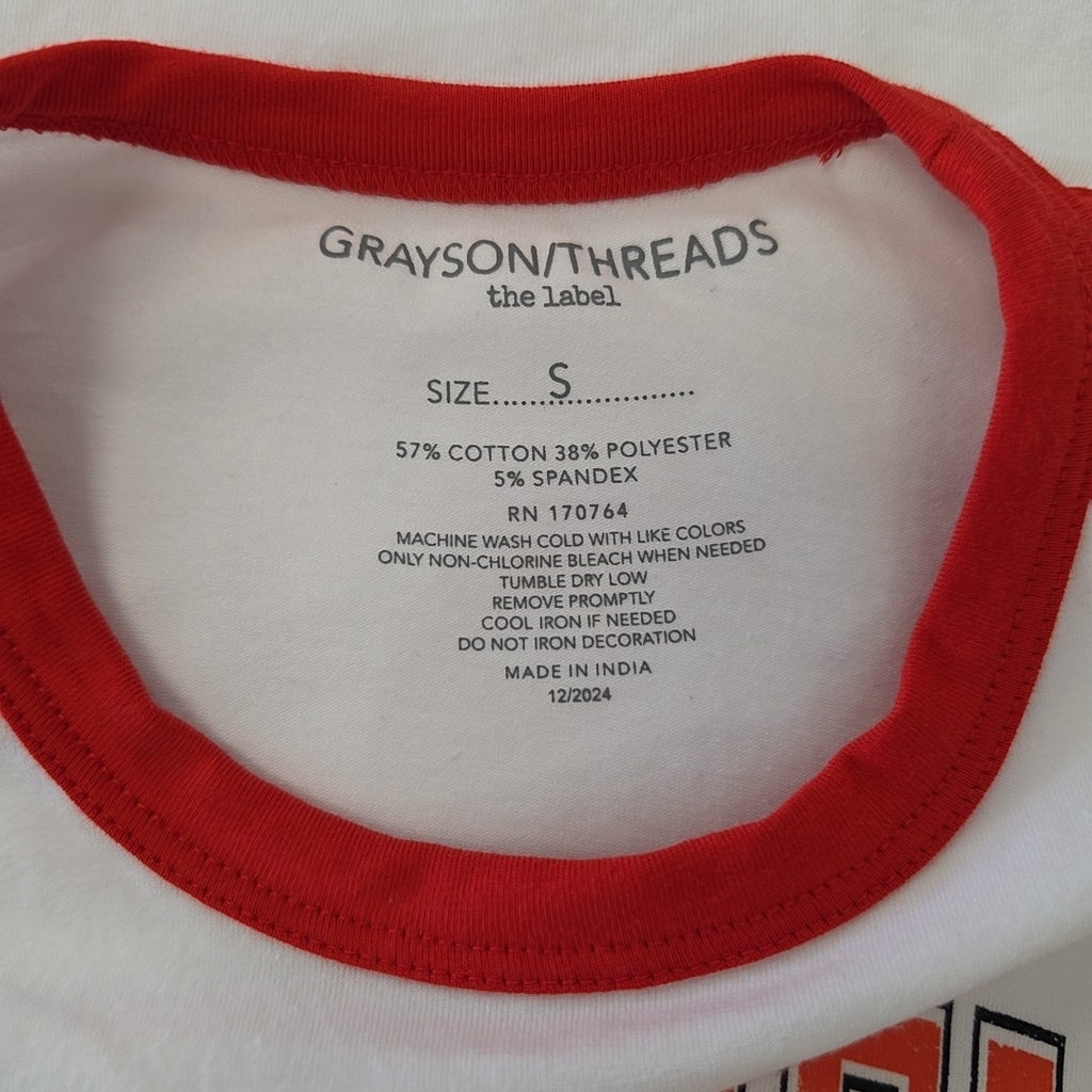 Grayson Threads Size S Los Angeles Ringer T-Shirt - Bright White