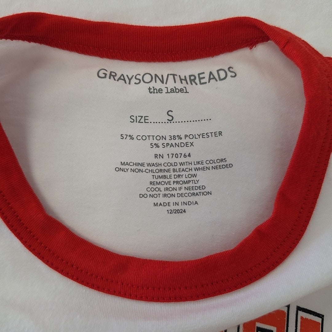 Grayson Threads Size S Los Angeles Ringer T-Shirt - Bright White