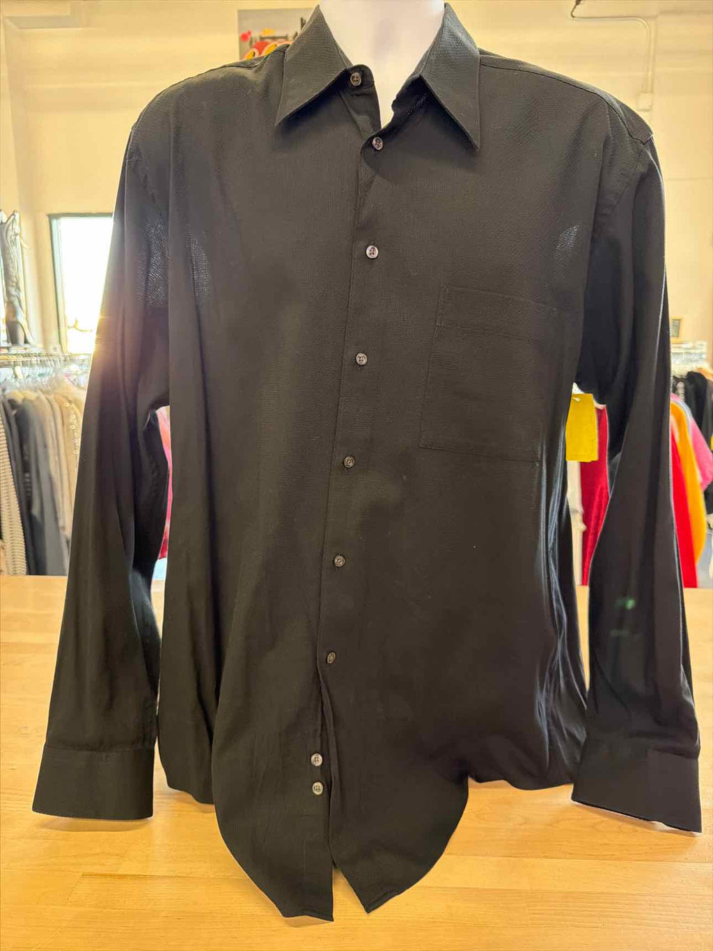 Alfani Size 16 34/35 Black MENS Button Down Shirt