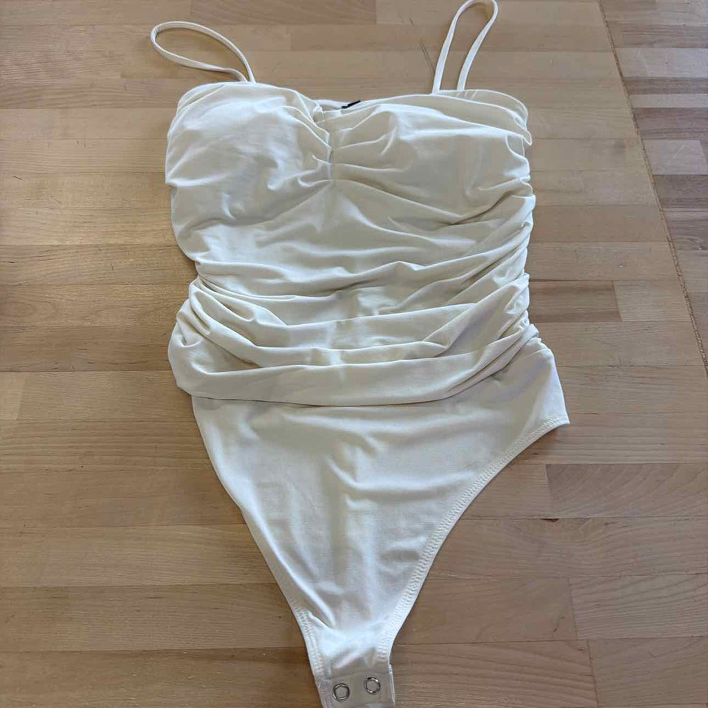Express Size S Cream Used Bodysuit