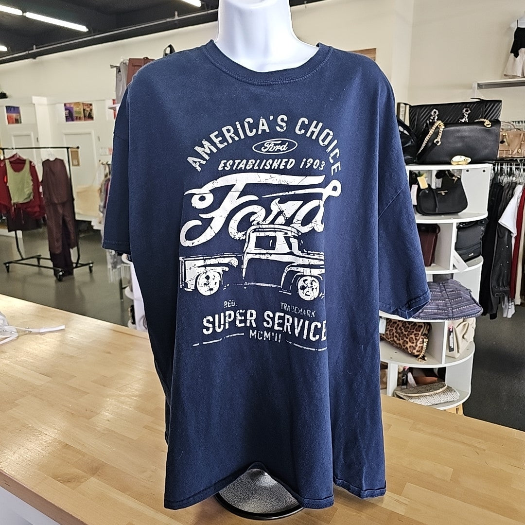 Ford Size 2X Blue Preloved T-Shirt SS