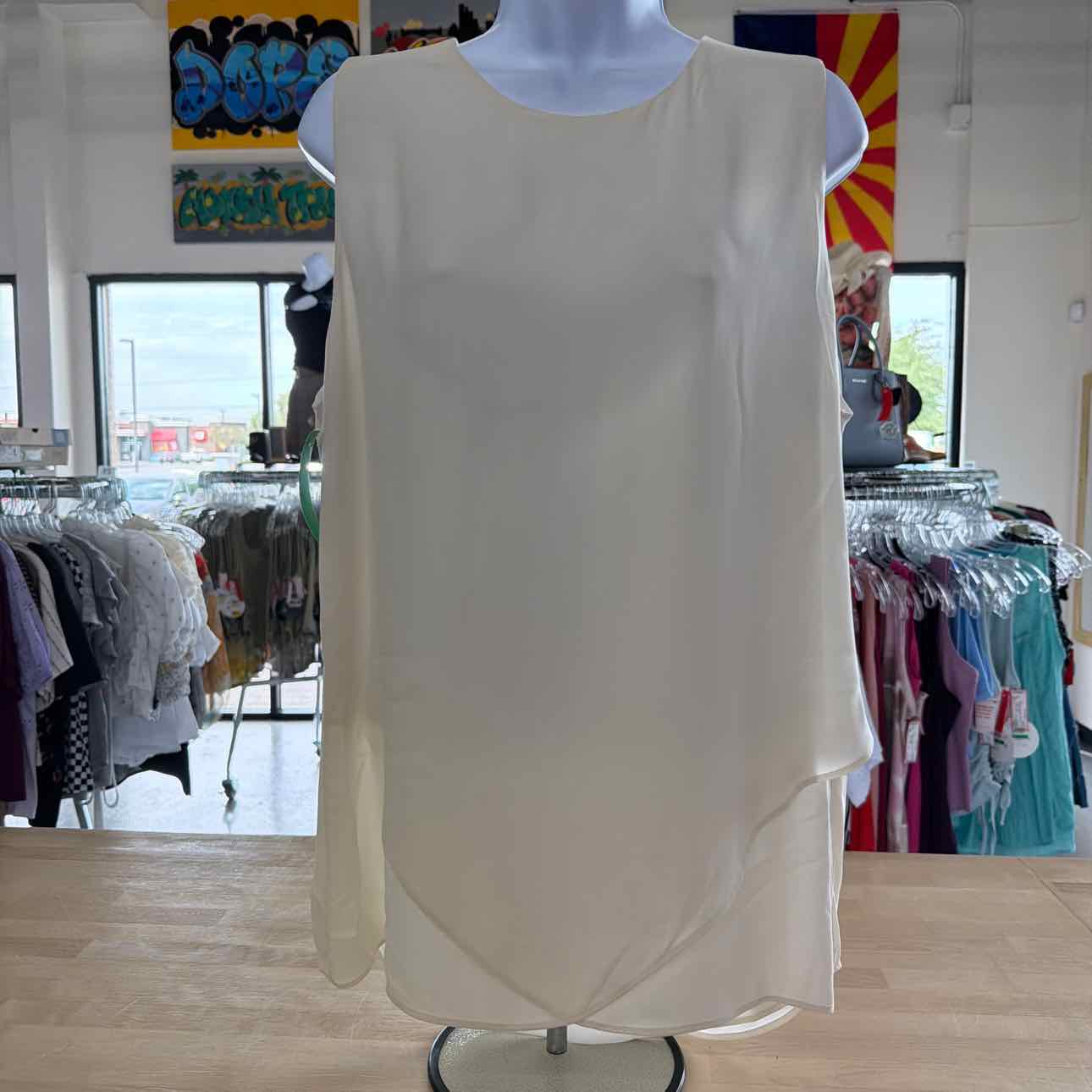 Chico's Size L Cream Preloved Sleeveless