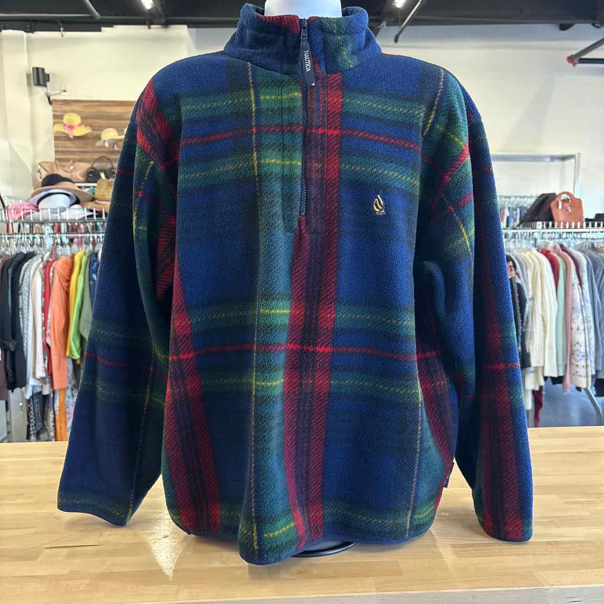 Nautica Size M Green Blue MENS Sweatshirt