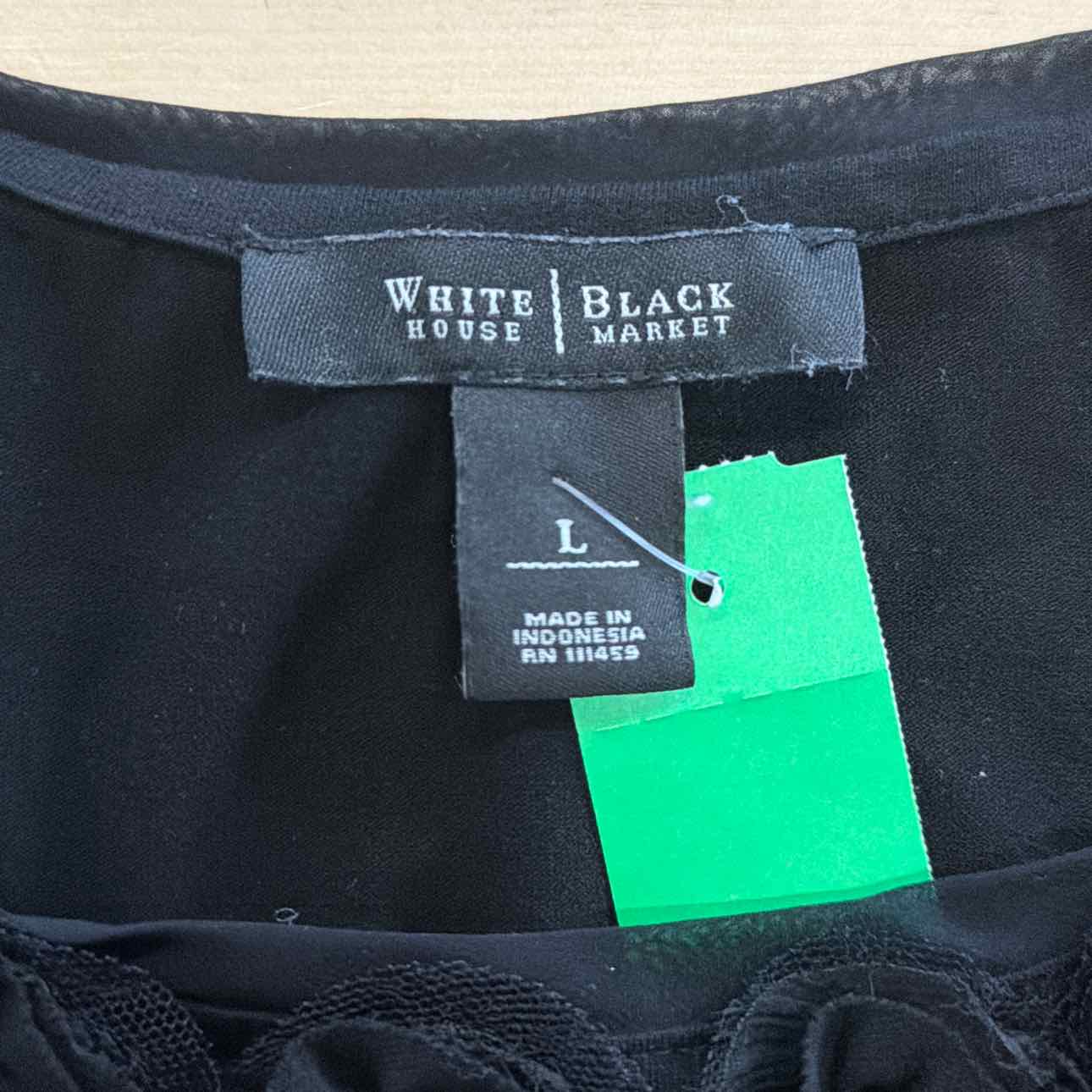White House Black Market Size L Black Preloved Tank