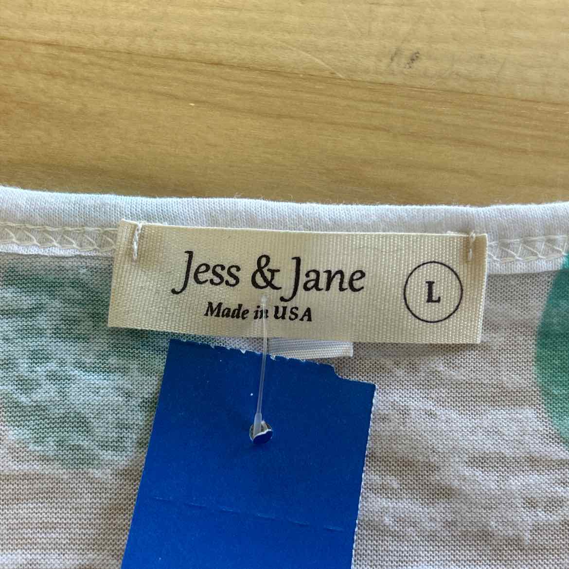 Jess & Jane Size L White Preloved Blouse LS