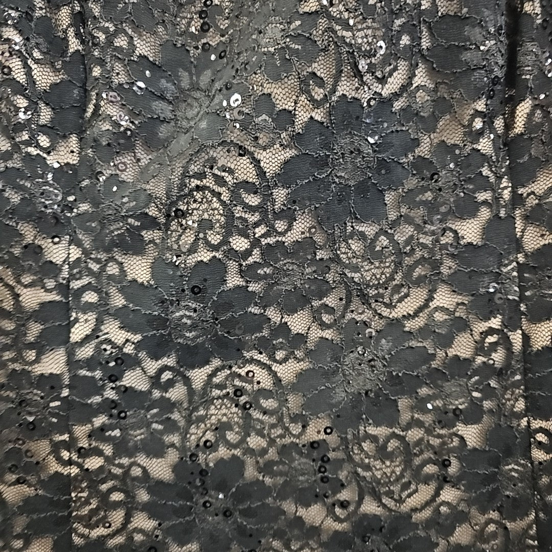 R&M Richards Size 16 Black Lace Used Dress