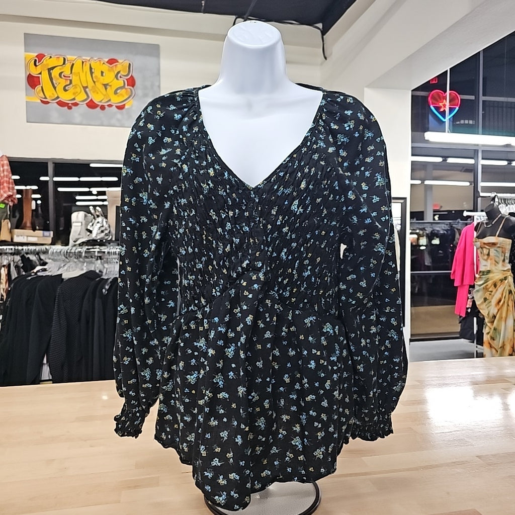 Ava Viv Size 14 Black Blouse