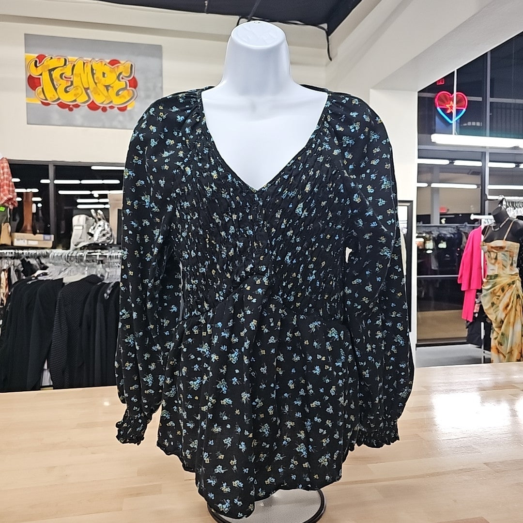 Ava Viv Size 14 Black Blouse