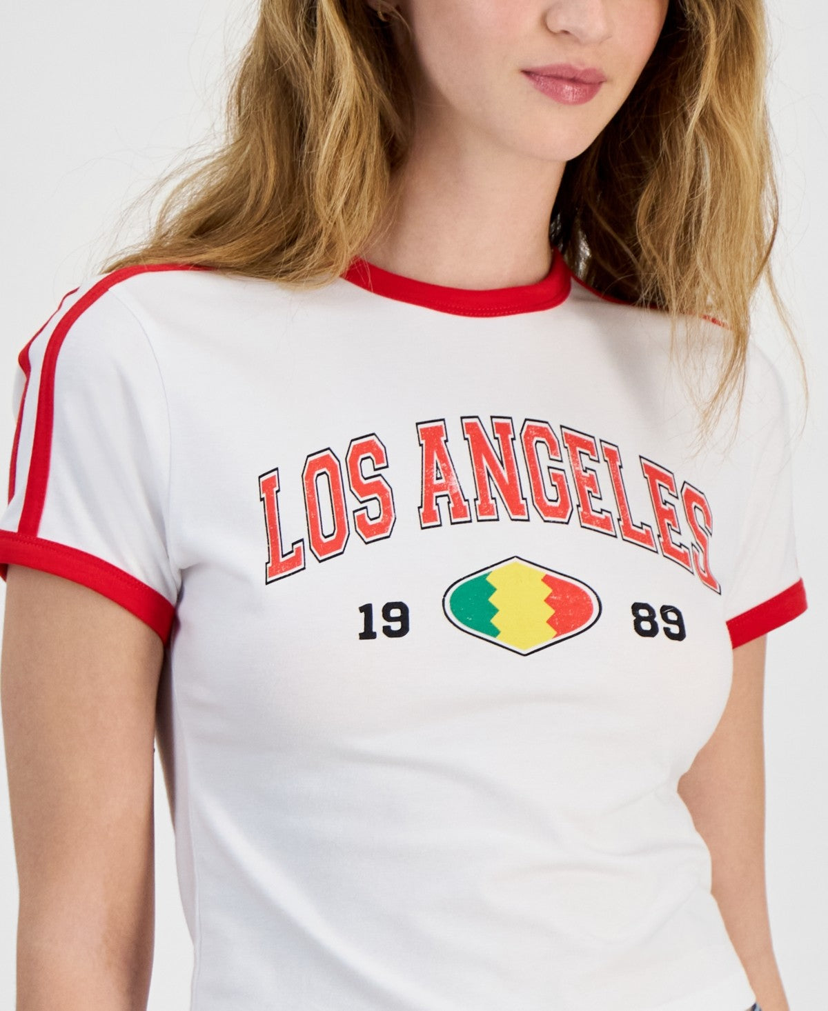 Grayson Threads Size M Los Angeles Ringer T-Shirt - Bright White